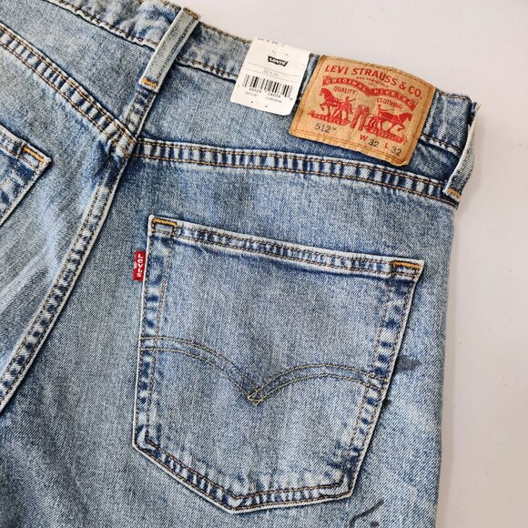 NWT Levi's 512 Slim Taper Jeans Paint Splatter Blue Mens 32x32 - Picture 5 of 7